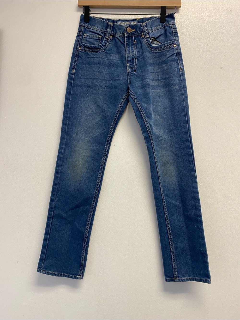 Men's Straight Fit Blue Denim Jeans by